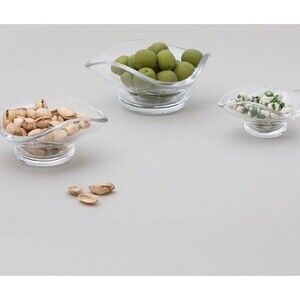 SIN Set of 3 Urch Clear Glass Decorative Bowls 1.5 oz , 3.6 oz and 6.4 oz New